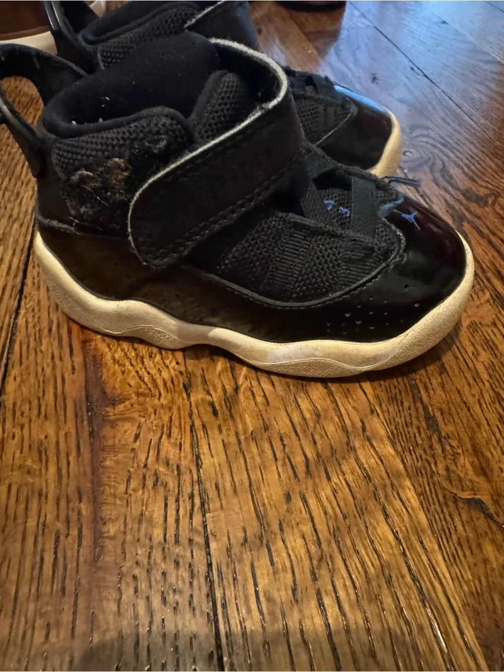 Jordan Kids Black and Blue High-Top Sneakers